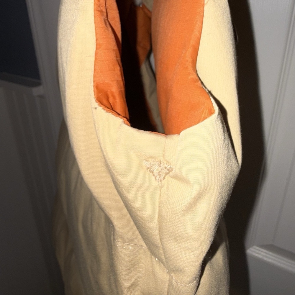 Vintage The North Face Women's Small Down Vest Tan Orange Puff Vest Outerwear - Picture 11 of 12